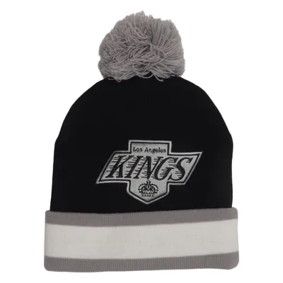 Bonnet à pompon (Noir, Blanc, Gris) de Mitchell & Ness Acrylique