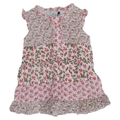 Kleid (Weiß, Pink, Braun) von Popcorn Baumwolle