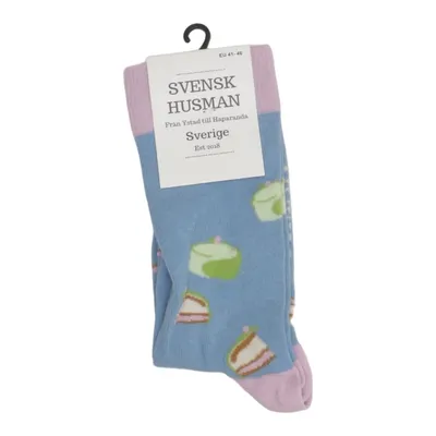 Strumpor (Blå, Flerfärgad) från Svensk Husman Bomull, Elastan, Polyamid