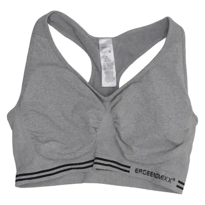 Sports bra (Gray, Black) from Ergeenomixx Elastane, Polyamide, Polyester