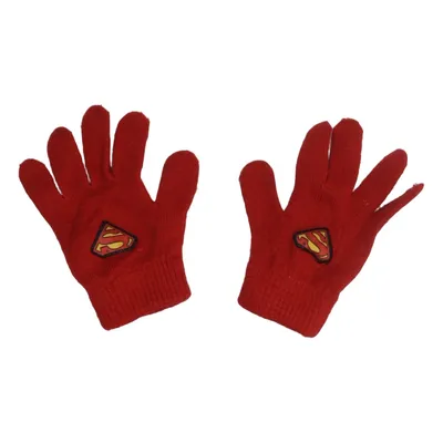 Gants (Rouge) de Superman Acrylique, Élasthane, Polyester