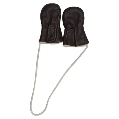 Leather mittens (Brown)