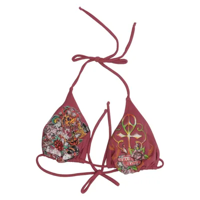 Bikiniöverdel (Röd, Flerfärgad) från Ed Hardy Elastan, Polyester