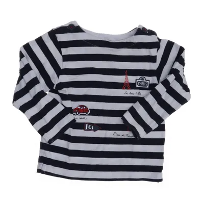 Long sleeve T-shirt (White, Blue) from Jacadi Paris Cotton