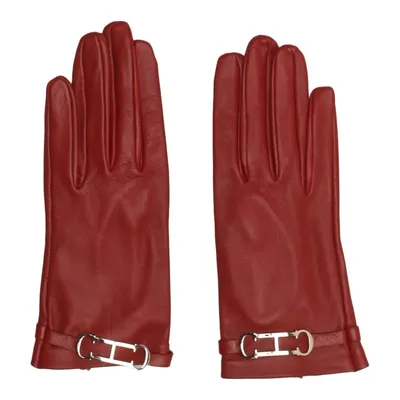 Gants en cuir (Rouge) de Carolina Herrera Cuir, Polyester