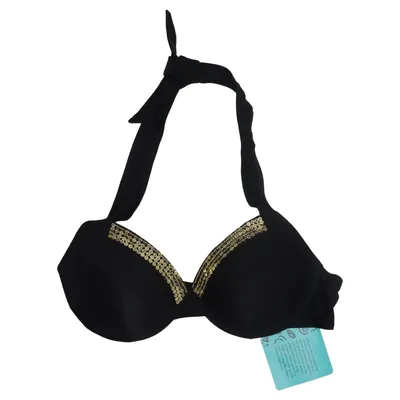 Bikini top (Zwart, Goud) van Beach Elastaan, Polyamide