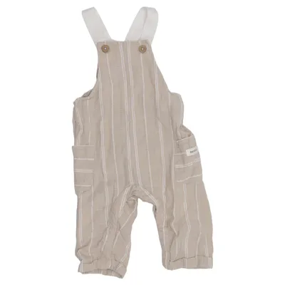 Hängselbyxor (Beige, Vit) från Newbie by KappAhl Bomull