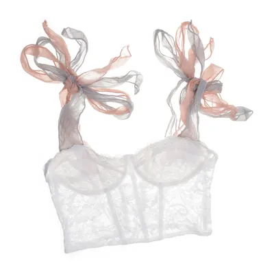 Bustier (Vit, Flerfärgad) från Shein Elastan, Polyamid