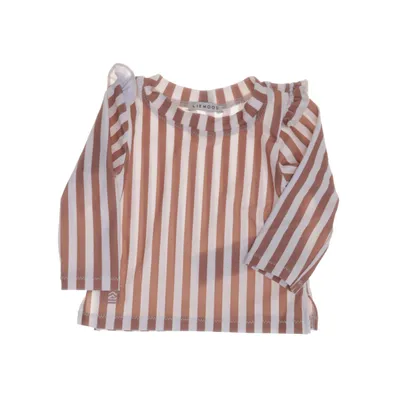 Badetrøje (Hvid, Brun) fra Liewood Elastan, Polyester