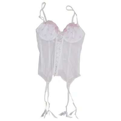 Bustier (Vit, Rosa) från Secret Possessions Elastan, Polyamid, Polyester, Viskos