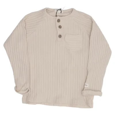 T-shirt manches longues (Beige) de Newbie by KappAhl Coton, Élasthane