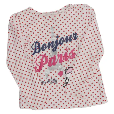 Lange mouwen shirt (Wit, Rood) van H&M x Hello Kitty Katoen, Elastaan