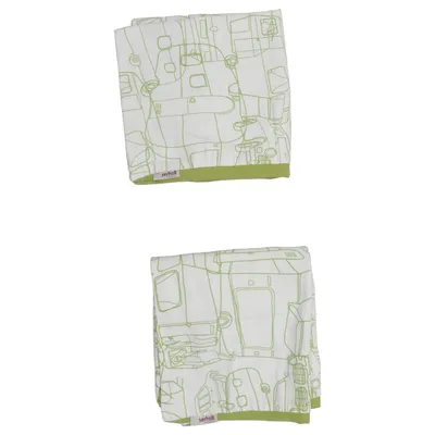 Housse de coussin (Blanc, Vert) de Serholt Coton
