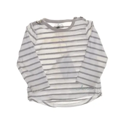 T-shirt à manches longues (Gris, Blanc) de Polarn O. Pyret Coton biologique, Élasthane