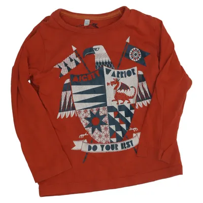 T-shirt à manches longues (Orange, Multicolore) de M&S Kids Coton, Élasthane