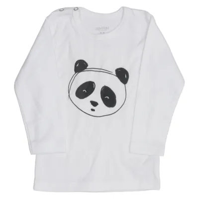 Long sleeve T-shirt (White, Black) from Plum Plum Cotton