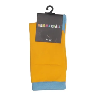 Sokken (Geel, Blauw) van Hemmakväll Katoen, Elastaan, Polyamide