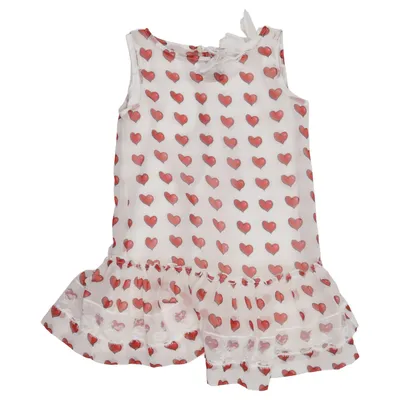 Robe (Blanc, Rouge) de Monnalisa Coton
