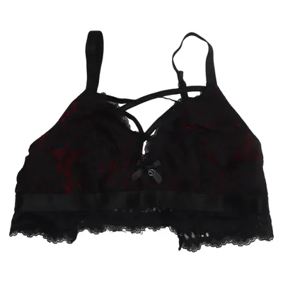 Bralette (Sort, Rød) fra Lovehoney Elastan, Polyester