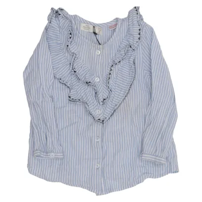 Blouse (Blue, White) from Zara Cotton