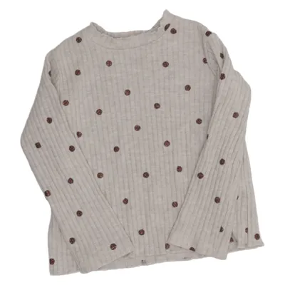 Långärmad t-shirt (Beige) från Zara Bomull, Elastan, Polyester