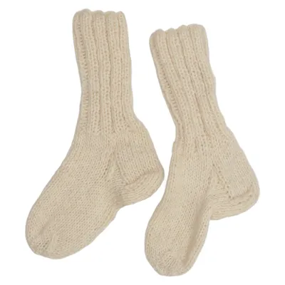 Striksokker (Beige) Uld