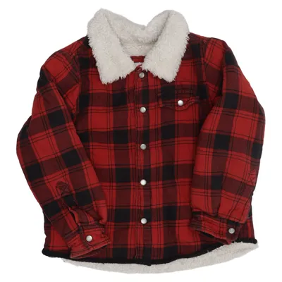 Fodrad jeansjacka (Röd, Svart, Vit) från Polarn O. Pyret Bomull, Polyester