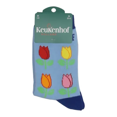 Sokken (Blauw, Meerkleurig) van Keukenhof Katoen, Elastaan, Polyamide