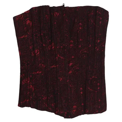 Corset (Rouge, Noir) de Tesa Polyester, Viscose