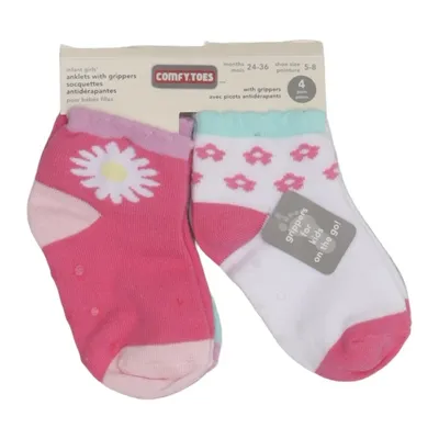 Socks (Pink, White, Multicolored) from Comfy Step Cotton, Elastane, Polyester