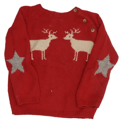 Pull de Noël (Rouge) de Baby Boden Coton, Polyamide, Laine