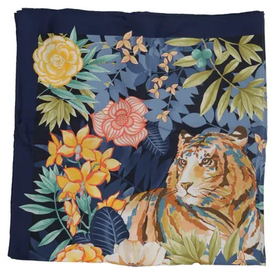 Scarf (Blå, Flerfärgad) från Salvatore Ferragamo Silke