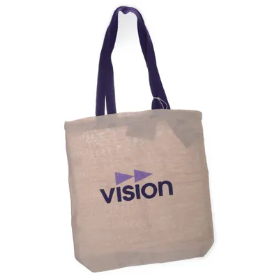 Sac en toile (Beige, Violet) de Vision Coton