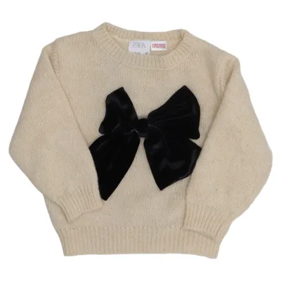 Pull-over (Beige, Noir) de Zara Acrylique, Polyamide, Laine