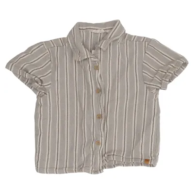 Kortärmad skjorta (Grå, Vit, Brun) från Lil'Atelier Ekologisk bomull