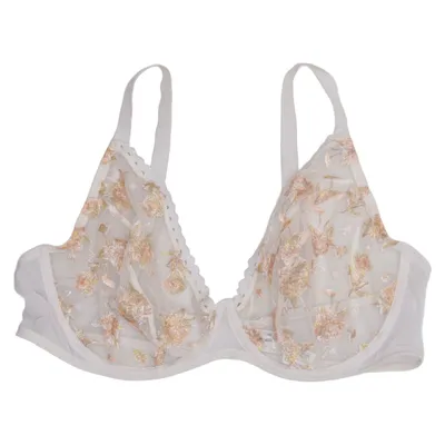 Bra (White, Orange) from Darjeeling Elastane, Polyamide, Polyester