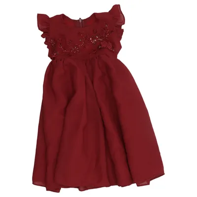 Robe de fille de fleur (Rouge) de Lilly Polyester
