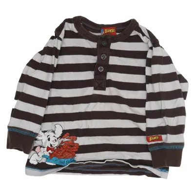 T-shirt manches longues (Marron, Blanc) de Bamse Coton