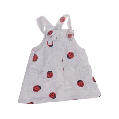 Hängselklänning (Grå, Röd) från H&M Bomull, Viskos