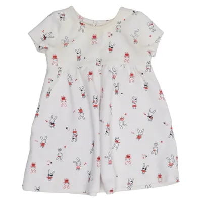 Robe (Blanc, Rouge) de Baby Club Coton, Élasthane, Polyester