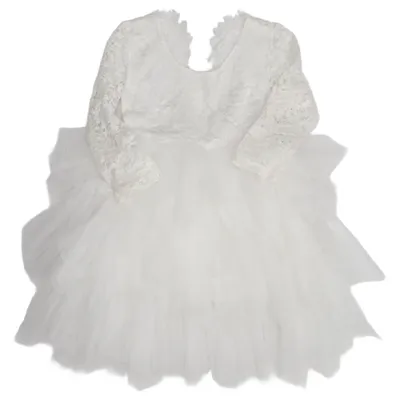 Robe de fille de fleur (Blanc)