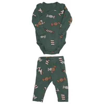 Set (Grün, Braun, Weiß) von Lindex Baby Baumwolle, Elasthan