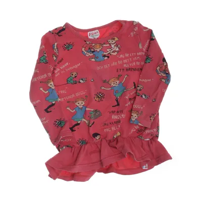 Långärmad t-shirt (Rosa, Flerfärgad) från Pippi Långstrump Elastan, Ekologisk bomull