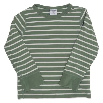 Long sleeve T-shirt (Green, White) from Polarn O. Pyret Organic cotton