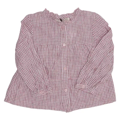 Bluse (Pink, Hvid) fra Zara Baby Bomuld, Lyocell