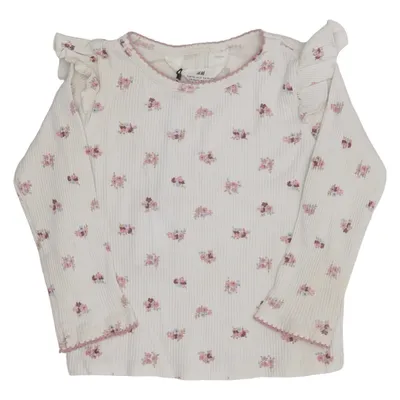 Langærmet t-shirt (Hvid, Pink, Flerfarvet) fra H&M Bomuld, Elastan