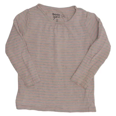 Lange mouwen shirt (Roze, Grijs) van Basic You Katoen