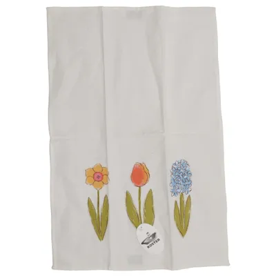 Viskestykke (Vårblommor) fra Koster Bomuld, Linned