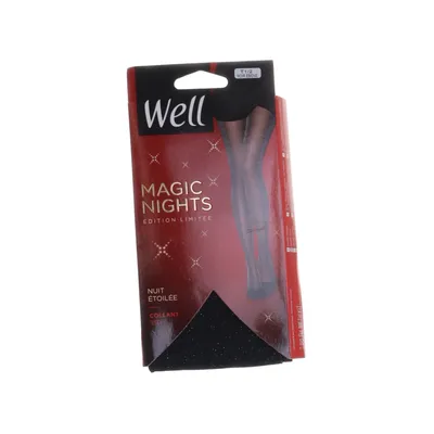 Nylonstrumpbyxor (Svart, Silverfärgad) från Well Elastan, Metallfiber, Polyamid