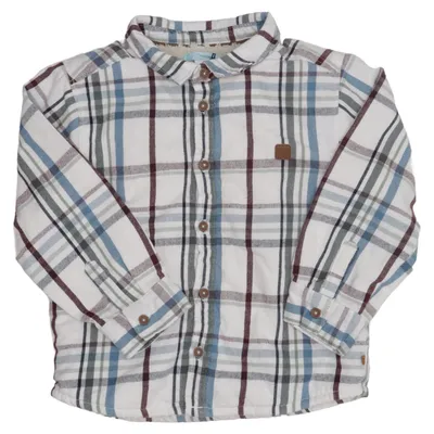 Flannel shirt (White, Blue, Red) from Okaïdi Cotton, Polyester